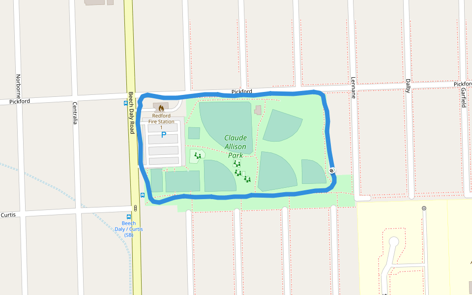 Claude Allison Park Walking and Running Redford, Michigan, USA Pacer