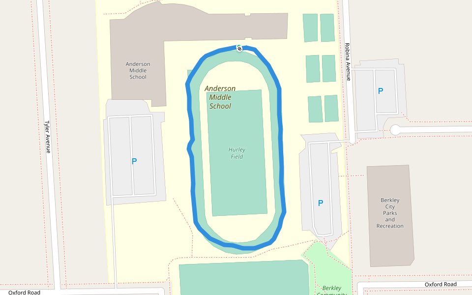 Hurley Field walking route map in Berkley