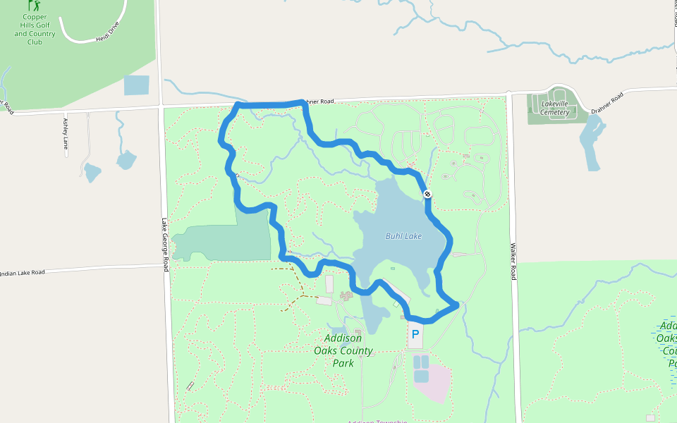 Addison Oaks Trail Map Addison Oaks County Park Walking And Running - Leonard, Michigan, Usa |  Pacer