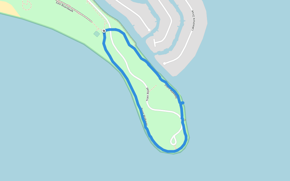 Lake Saint Clair walking route map in SELFRIDGE