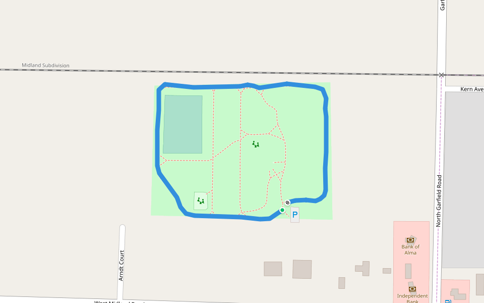 Williams Township Park walking route map in Auburn