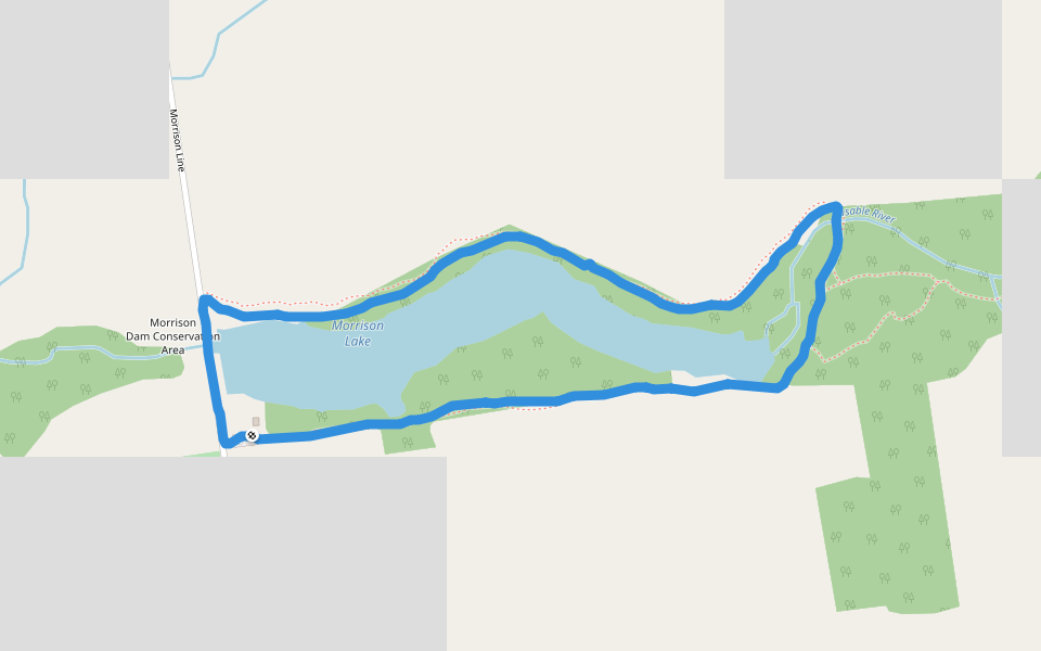 Morrison Lake walking route map in Exeter