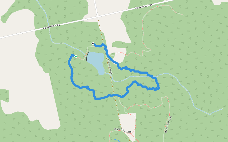 Allan Park walking route map in Hanover