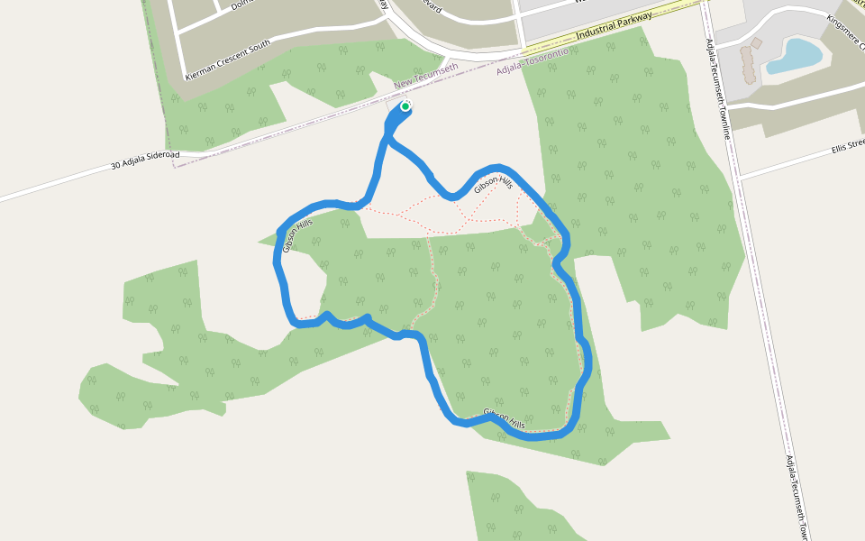 Gibson Hills Hiking Trail AdjalaTosorontio, Ontario, Canada Pacer