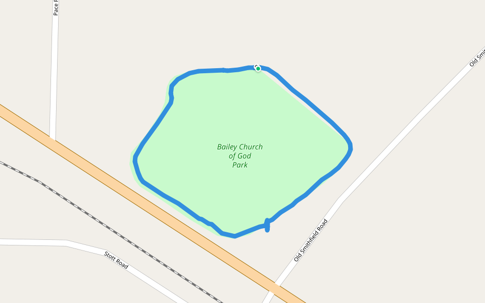 Bailey Church of God Park walking route map in Bailey