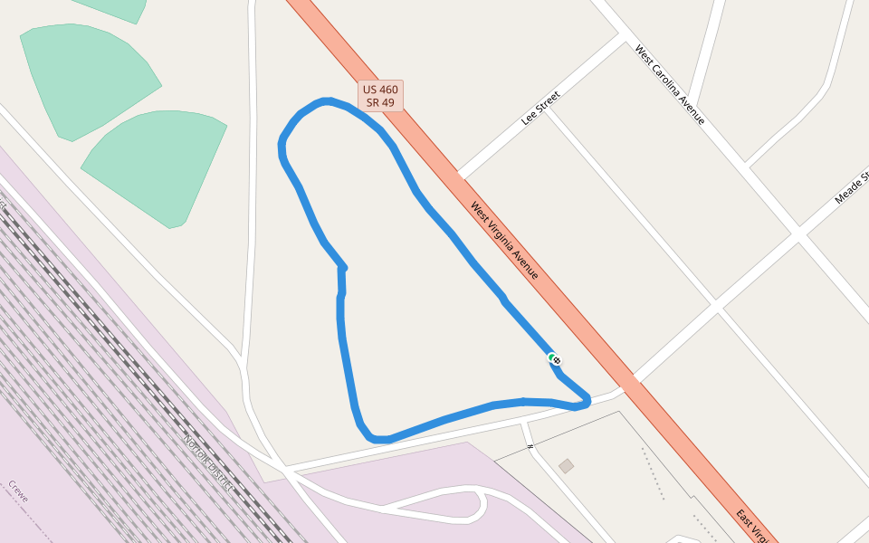 Crewe Railroad Museum walking route map in Crewe