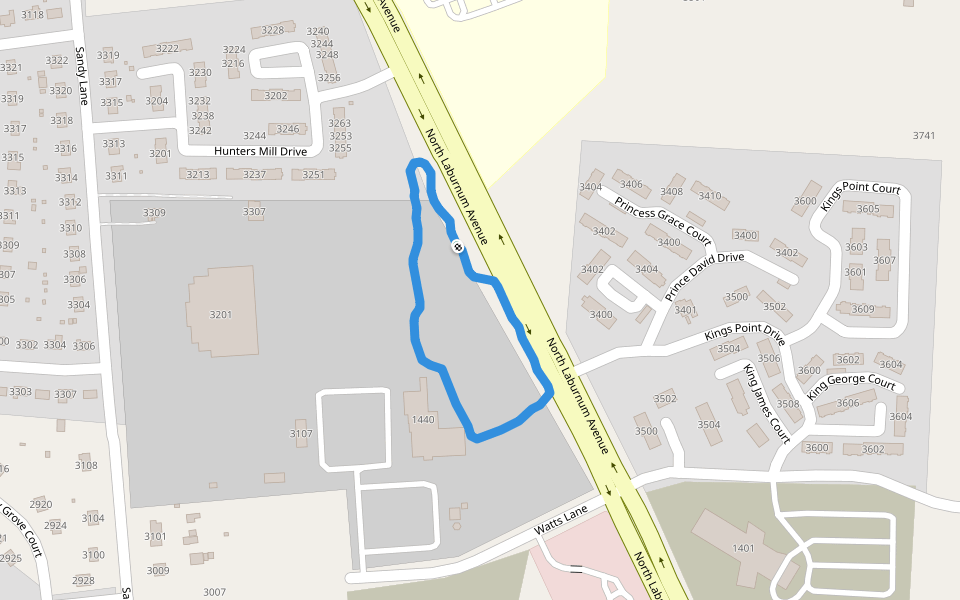Harvie Elementary School walking route map in Richmond