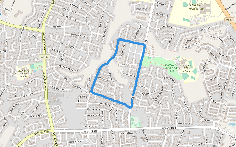 Dunncroft/Castle Point Park Walking and Running Glen Allen, Virginia