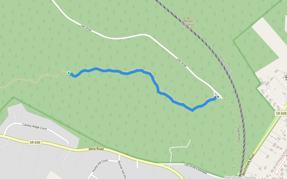 Prospect Hill walking route map in Fredericksburg