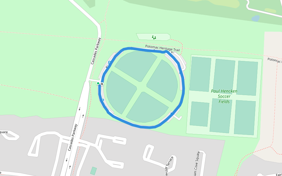 Potomac Lakes Sportsplex walking route map in Sterling