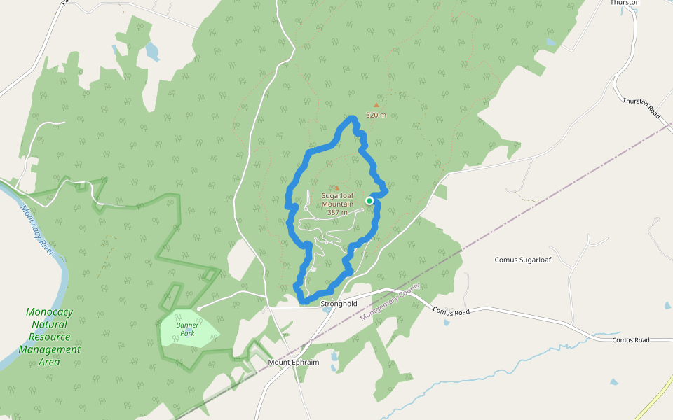 Mountain Loop Trail walking route map in Dickerson