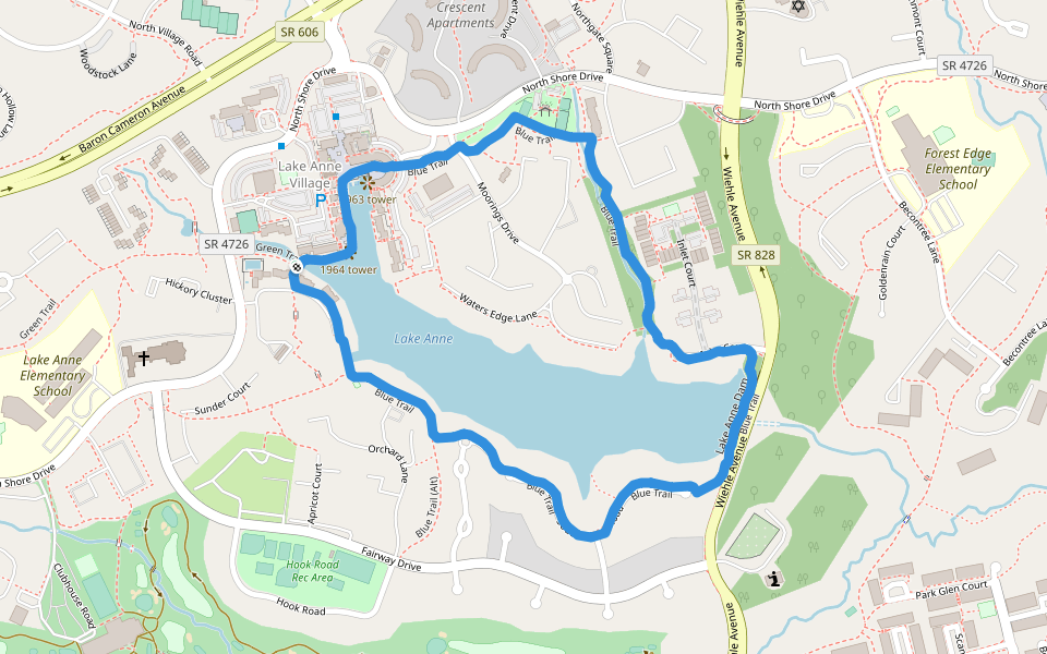 Lake Anne Walking And Running Trail Reston, Virginia, USA Pacer