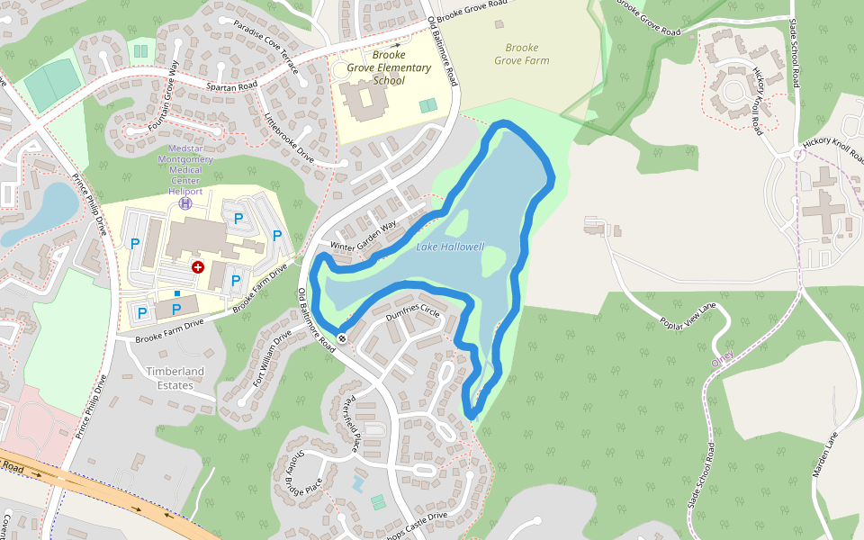 Lake Hallowell Walking And Running Trail Olney, Maryland, USA Pacer