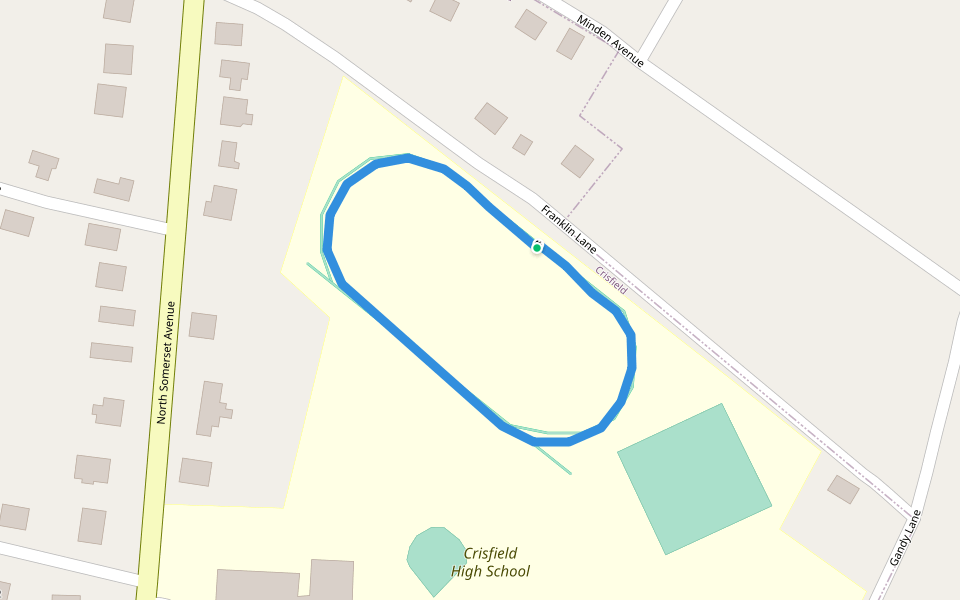 Crisfield High School walking route map in Princess Anne