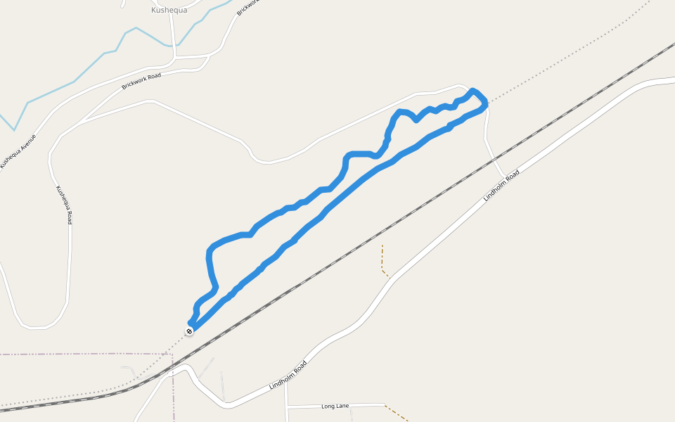 Lindholm Road walking route map in Kane
