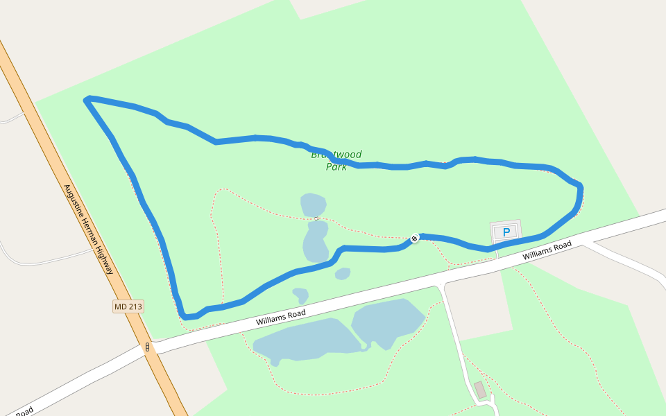 Brantwood Park walking route map in Elkton