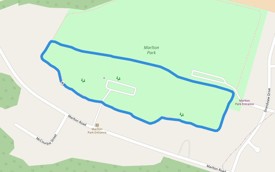 Marlton Park walking route map in Pilesgrove