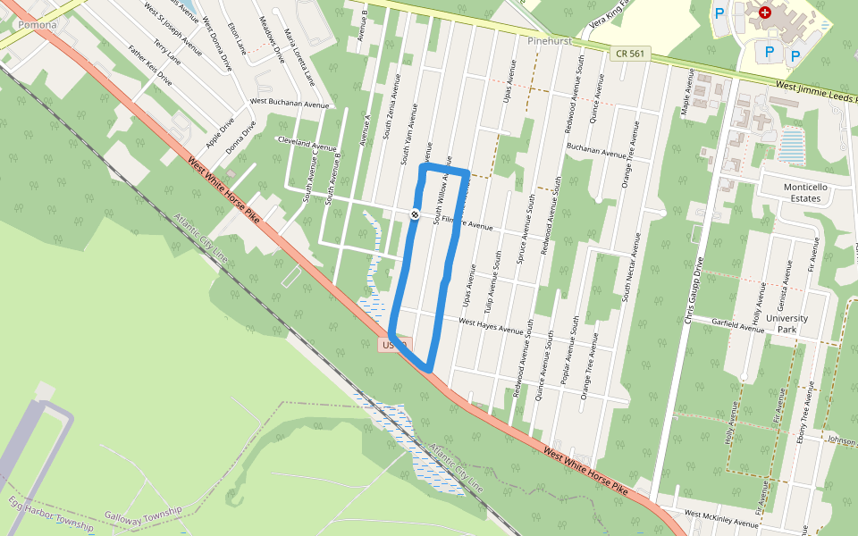 Pinelands National Reserve walking route map in Galloway