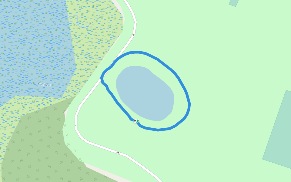 Mill Creek Park walking route map in Willingboro