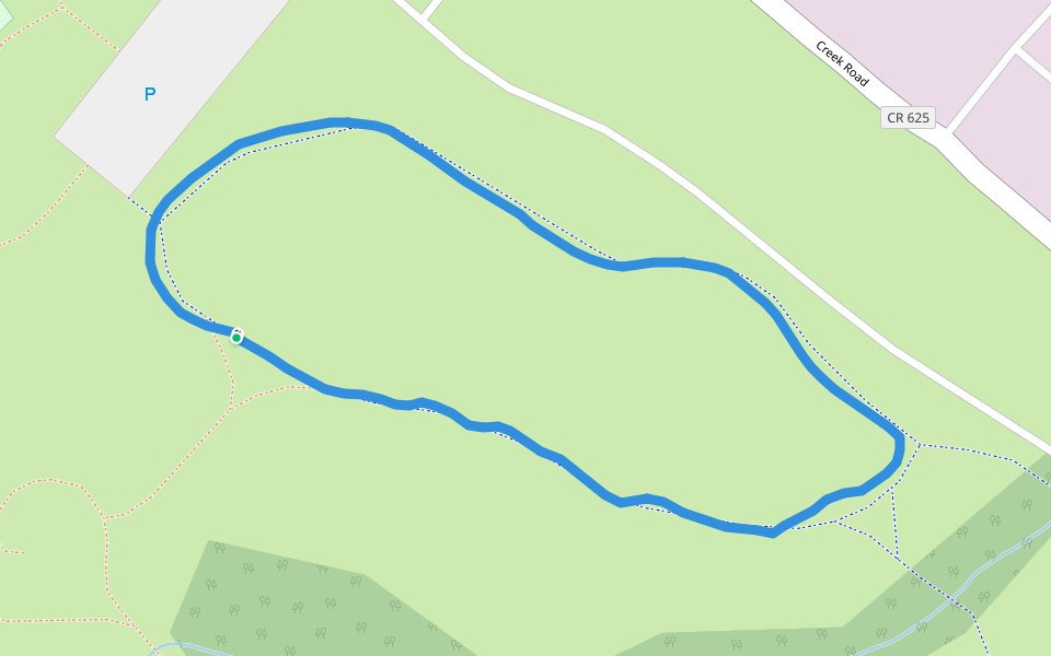 Pennington Park walking route map in Delanco