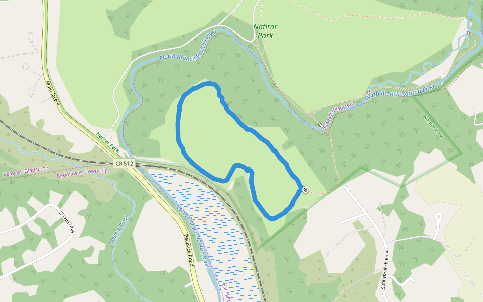Natirar Park walking route map in Far Hills