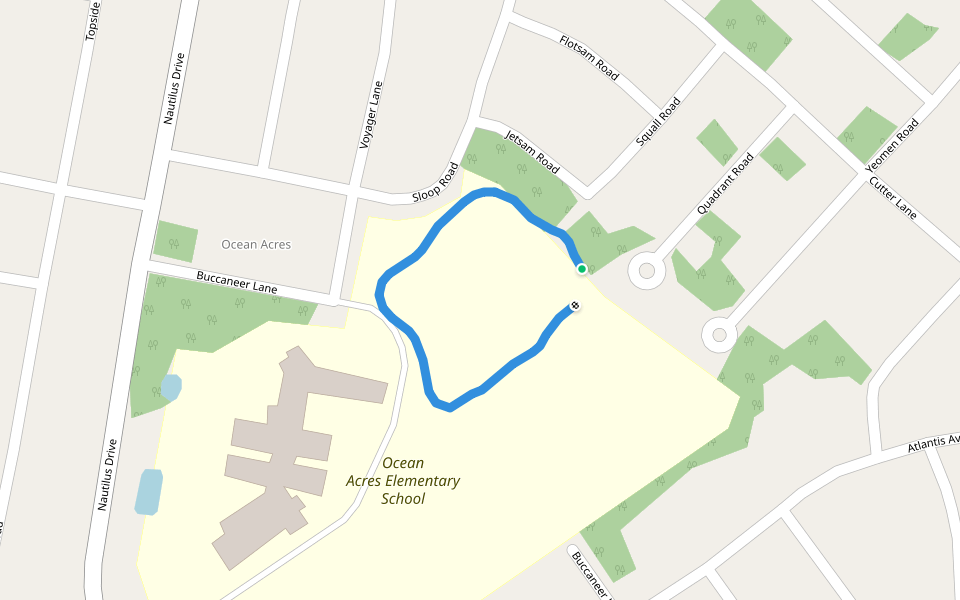 Ocean Acres Elementary School walking route map in Stafford Township