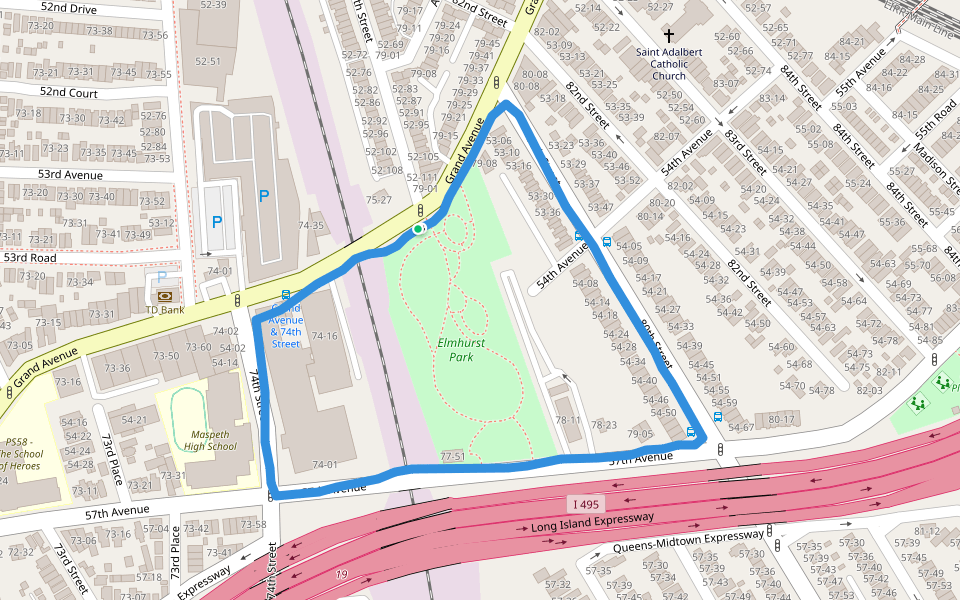 Elmhurst Park Walking and Running New York City, New York, USA Pacer