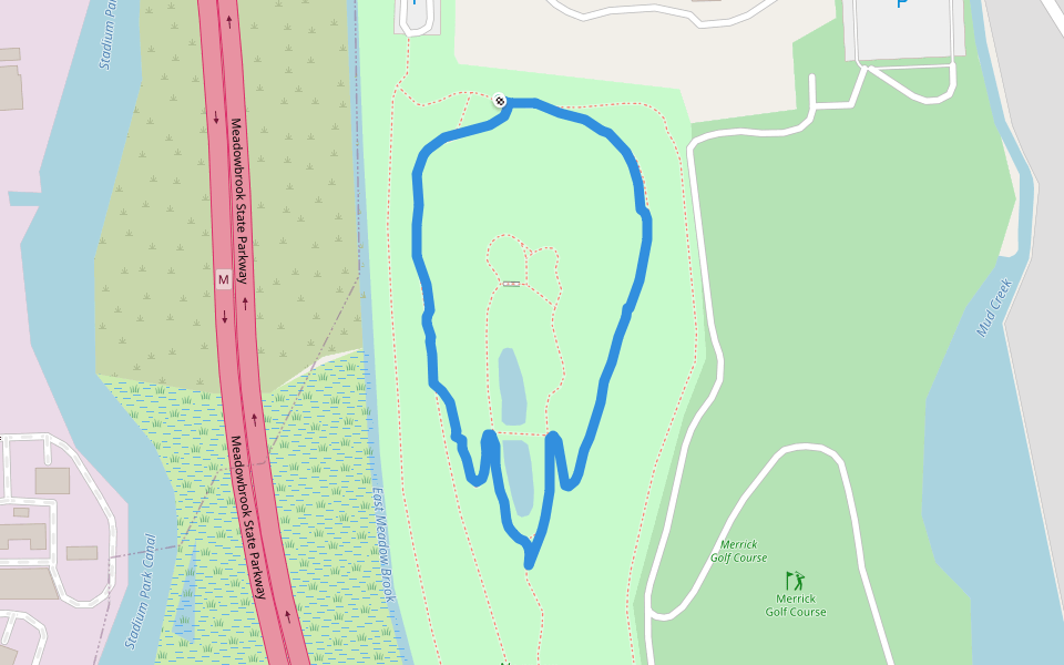 Norman J. Levy Park & Preserve walking route map in Merrick