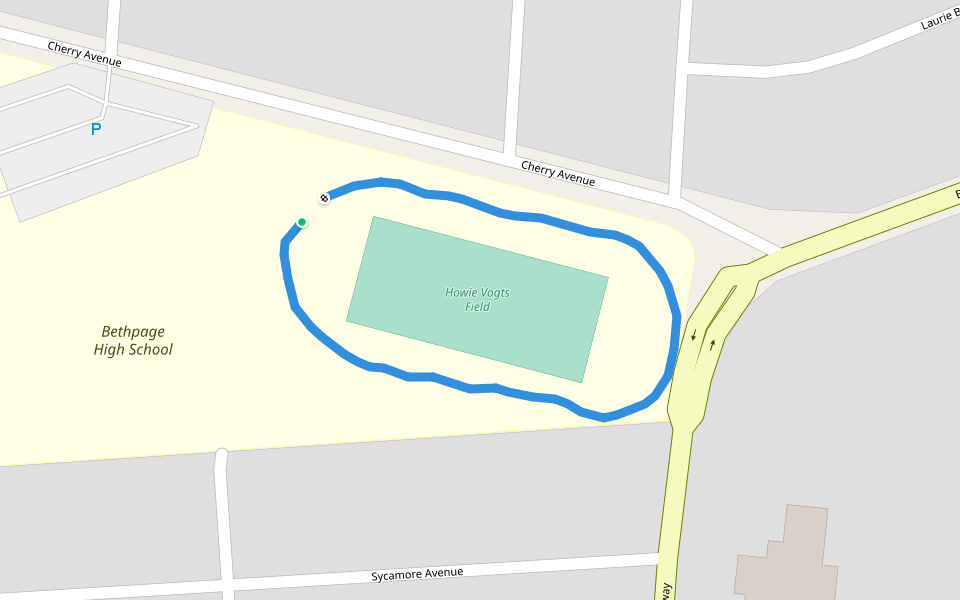 Howie Vogts Field walking route map in Bethpage