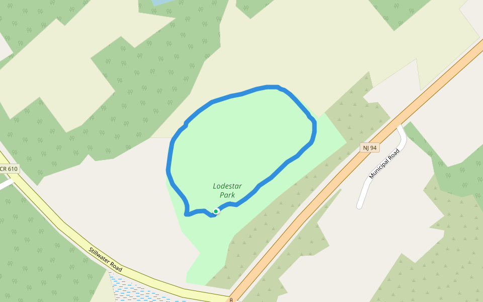 Lodestar Park walking route map in Fredon Township