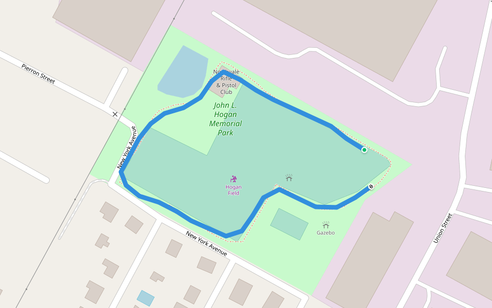 John L. Hogan Memorial Park walking route map in Northvale