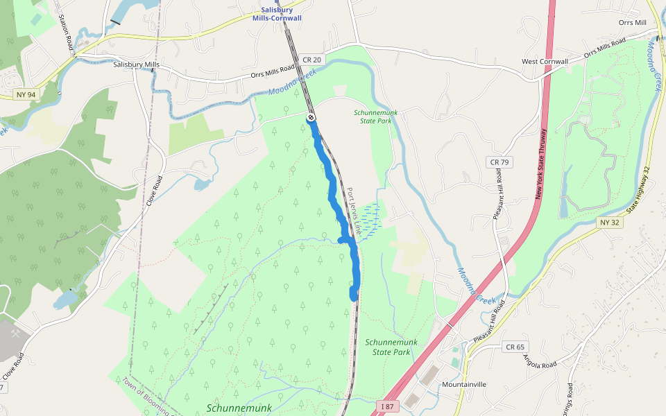 Otterkill Trail (Red) walking route map in New Windsor