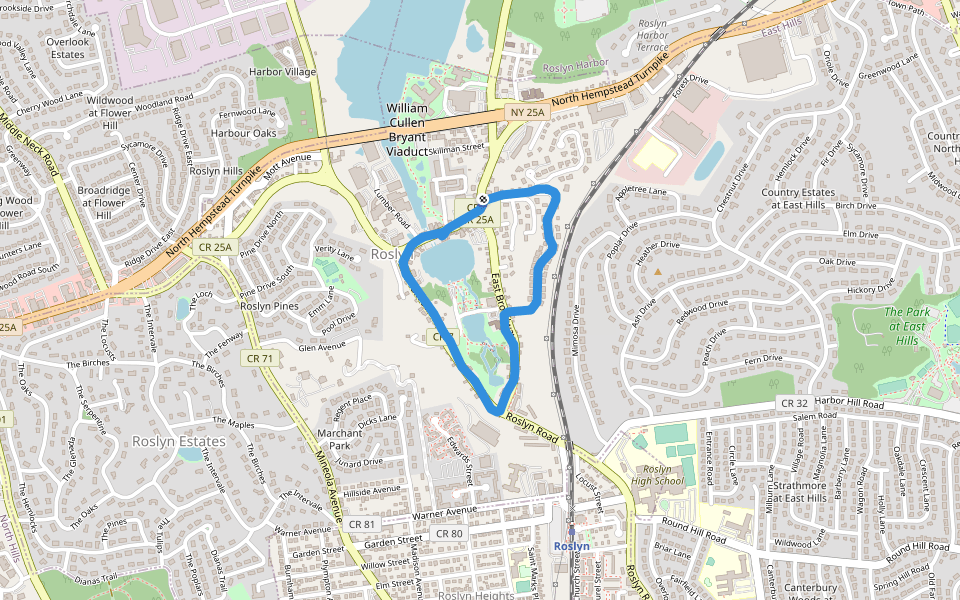 Gerry Park walking route map in Roslyn