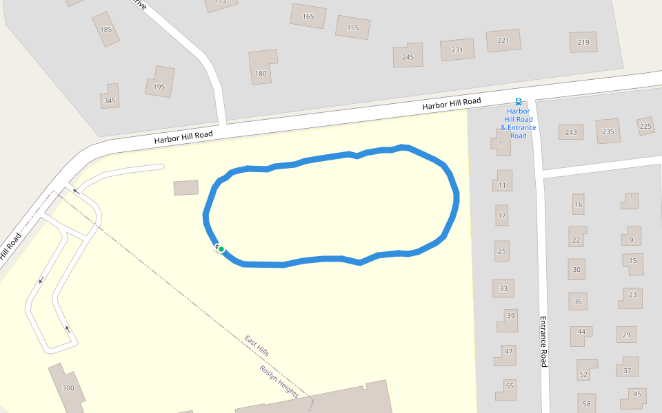 Roslyn High School walking route map in Roslyn