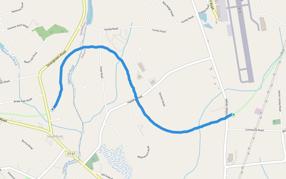 Larkin Trail walking route map in Oxford