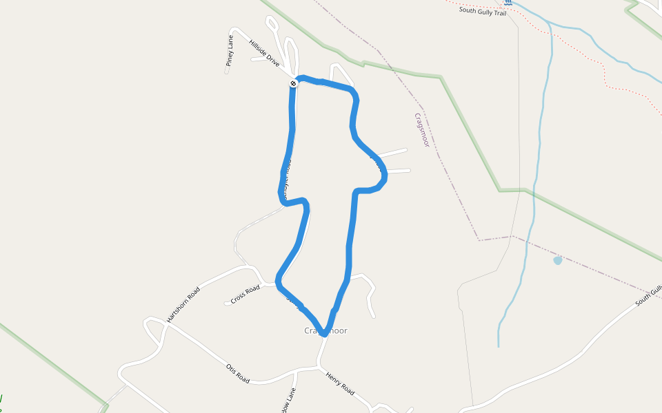 Cragsmoor walking route map in Cragsmoor