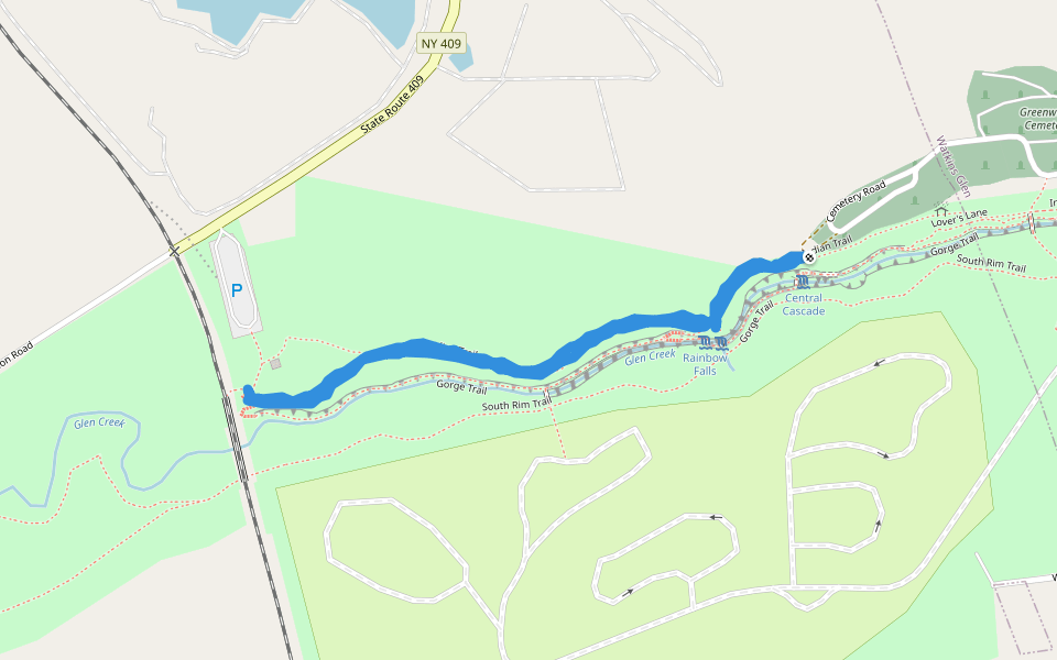 Watkins Glen State Park - Indian Trail walking route map in Watkins Glen