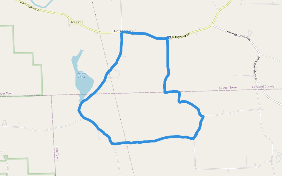 Beaver Pond walking route map in Marathon