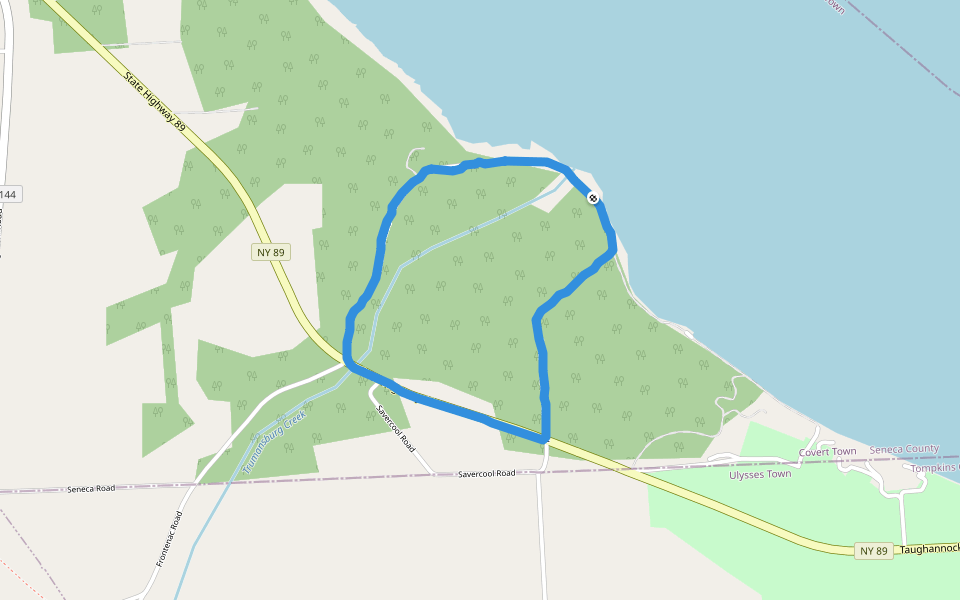 Frontenac Point walking route map in Trumansburg