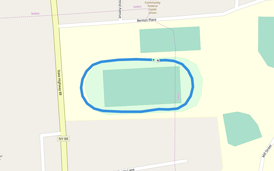 Sodus High School walking route map in Sodus