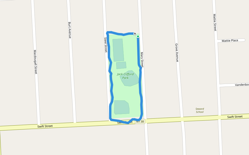 Jack Clifford Park walking route map in Auburn