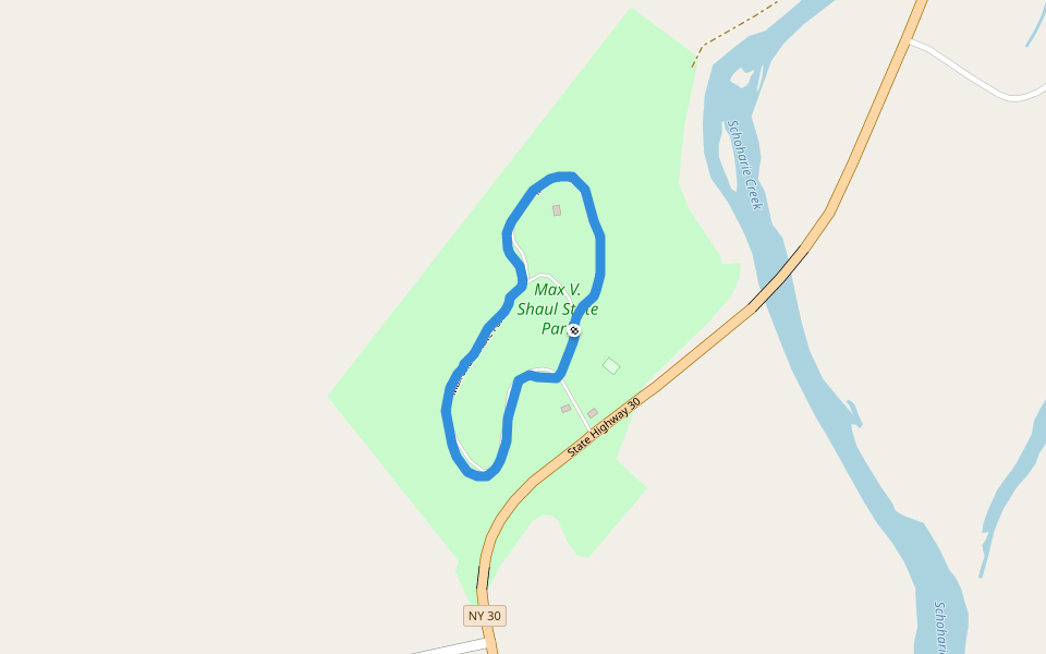 Max V. Shaul State Park walking route map in Middleburgh