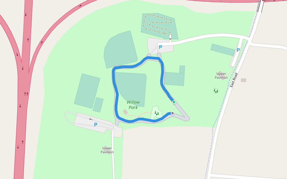 Willow Park walking route map in Bennington