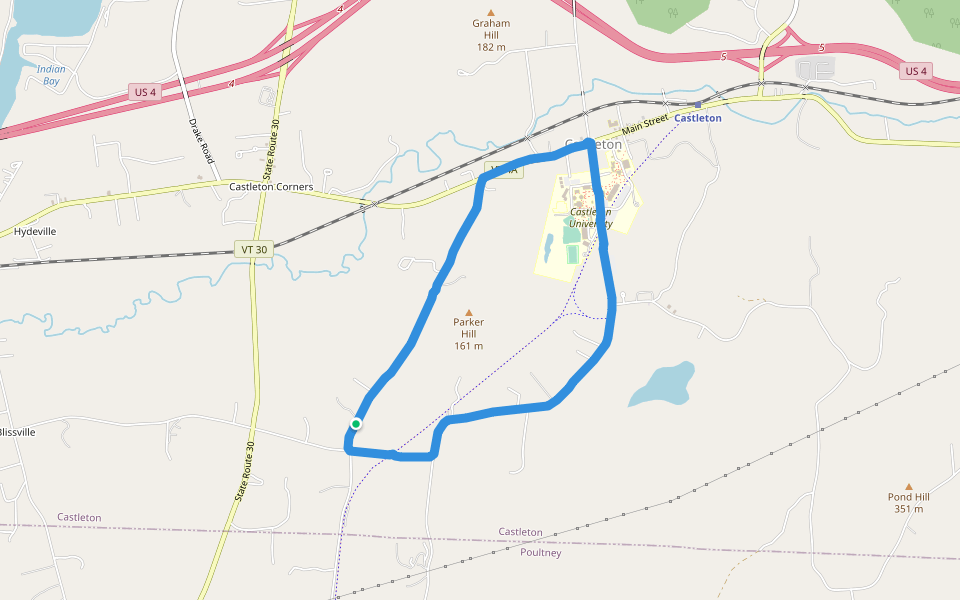 Castleton University Walking And Running Trail Vermont, USA Pacer