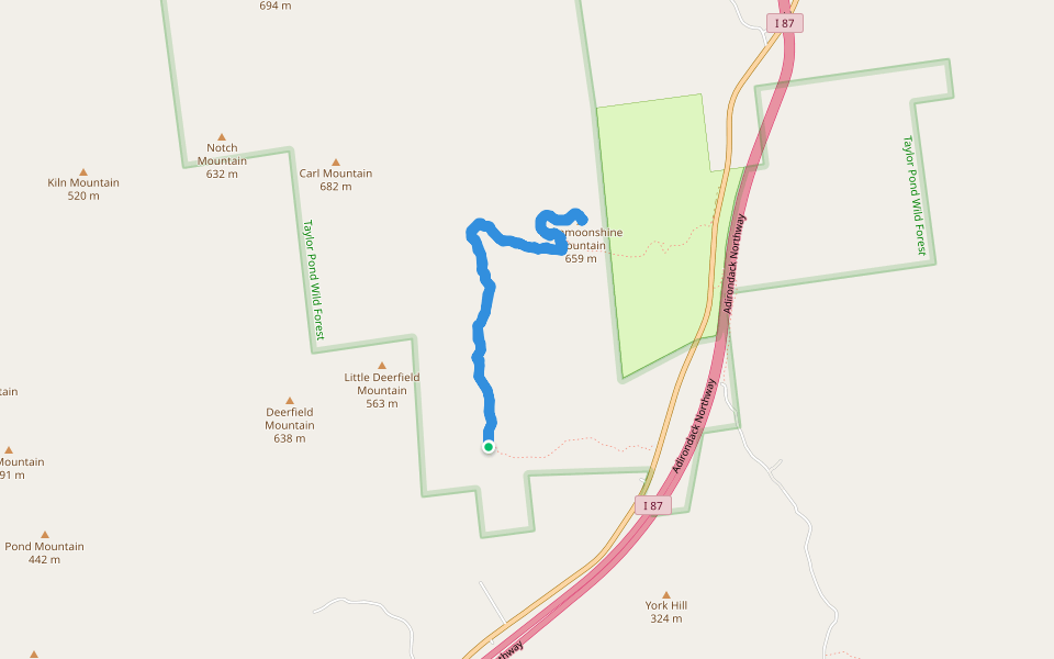Taylor Pond Wild Forest - Observer's Trail walking route map in Lewis