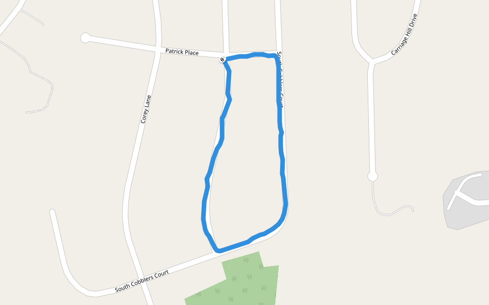 Town Open Space (Corey Lane) walking route map in East Lyme