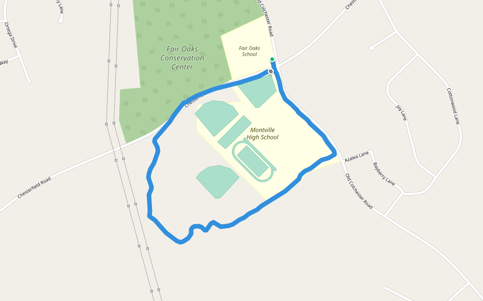 Montville High School walking route map in Montville