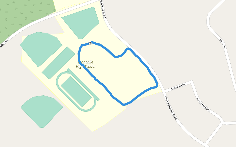 Montville High School walking route map in Montville