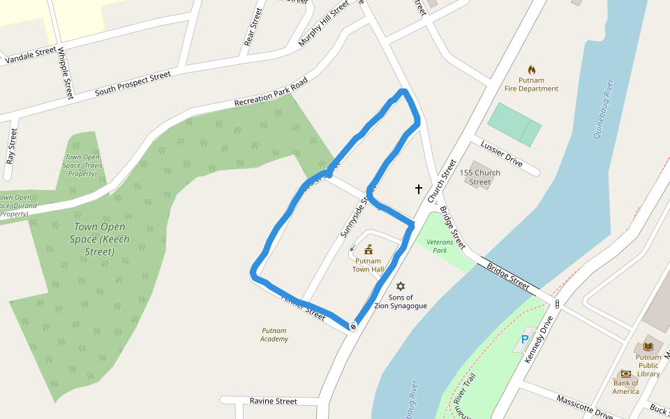 Putnam Town Hall Walking And Running Trail Connecticut, USA Pacer