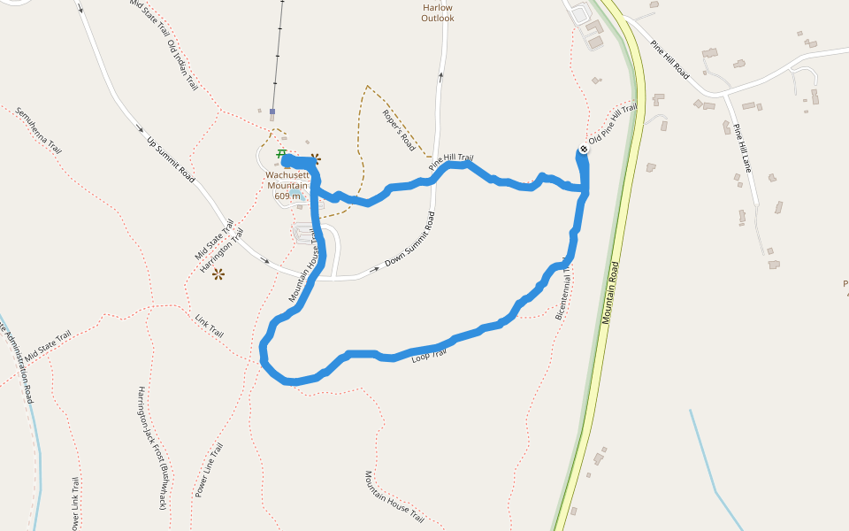 Pine Hill Trail Hiking Princeton, Massachusetts, USA Pacer